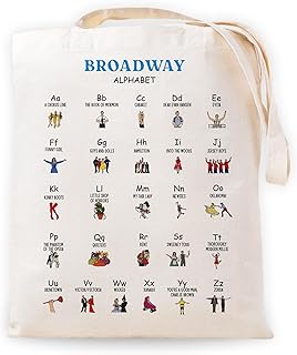 Broadway Musical Tote Bag, Broadway Lover Gift, Broadway Merchandise Musical Lover Gift, Tote Bag gift, Reusable Tote Bag Present for Girl Women Friends Fans 13ST02