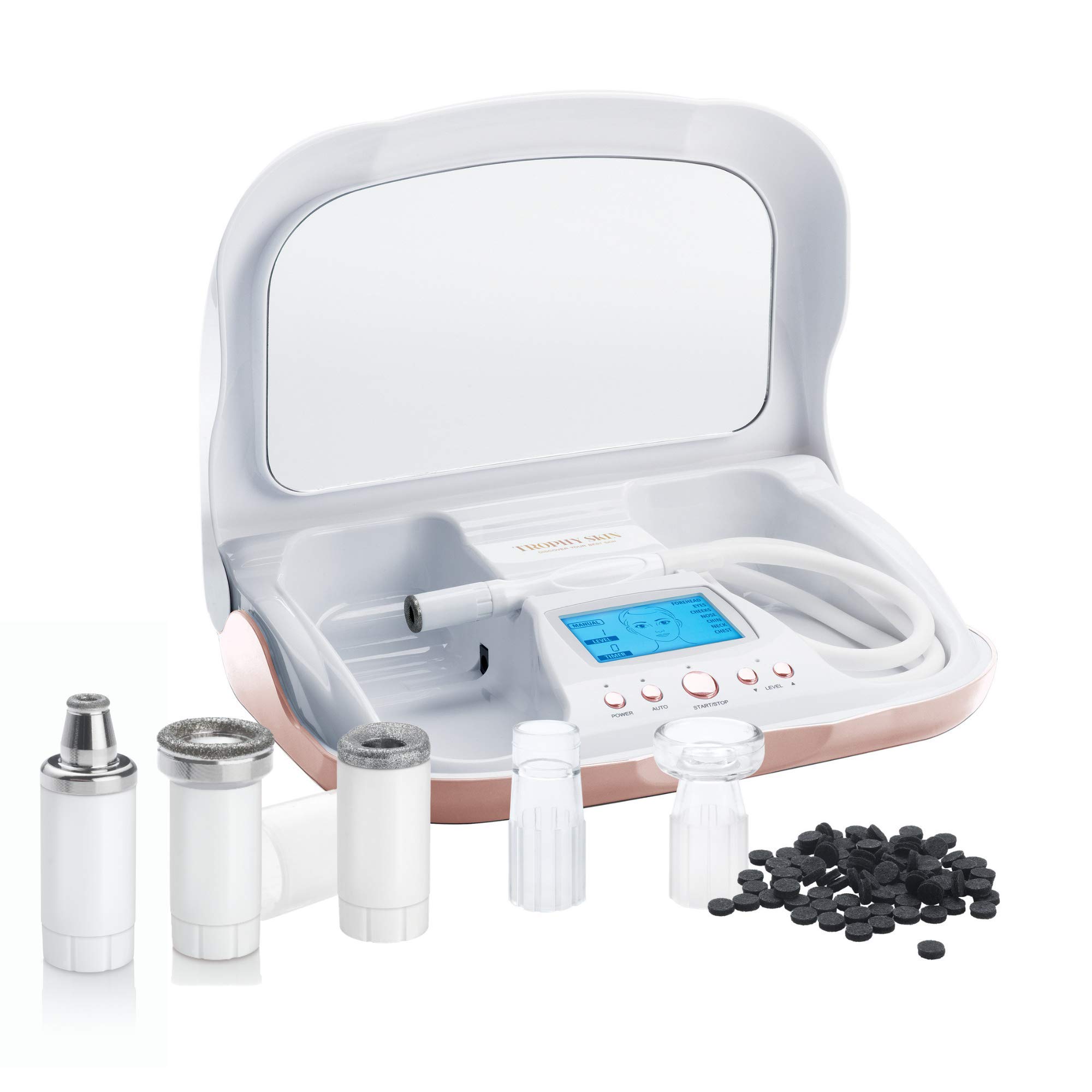 Trophy Skin Starter Bundle - Rejuvenate Skin, Reduce Wrinkles, and Provide Anti-Aging Effects on Face and Body - Includes MicrodermMD, and Extra Body Tip, Precision Tip, & Fine Tip for Sensitive Skin