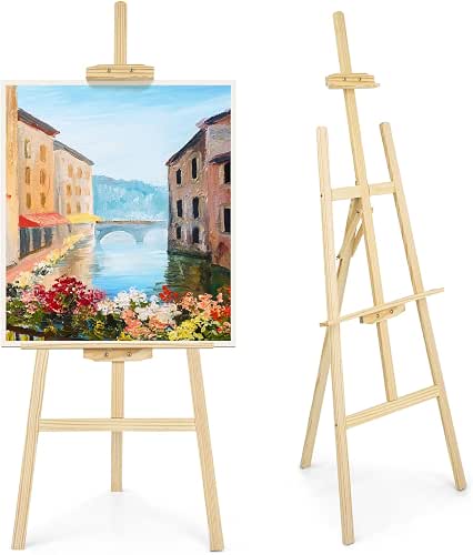 JEAWIWI 1Pcs Wooden Easel for Painting-Adjustable Easel Stand for Painting