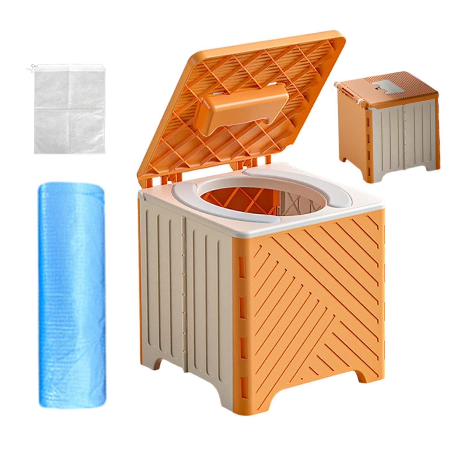 Toilettes de camping pliables avec coussinet PVC confort et charge 70 kg