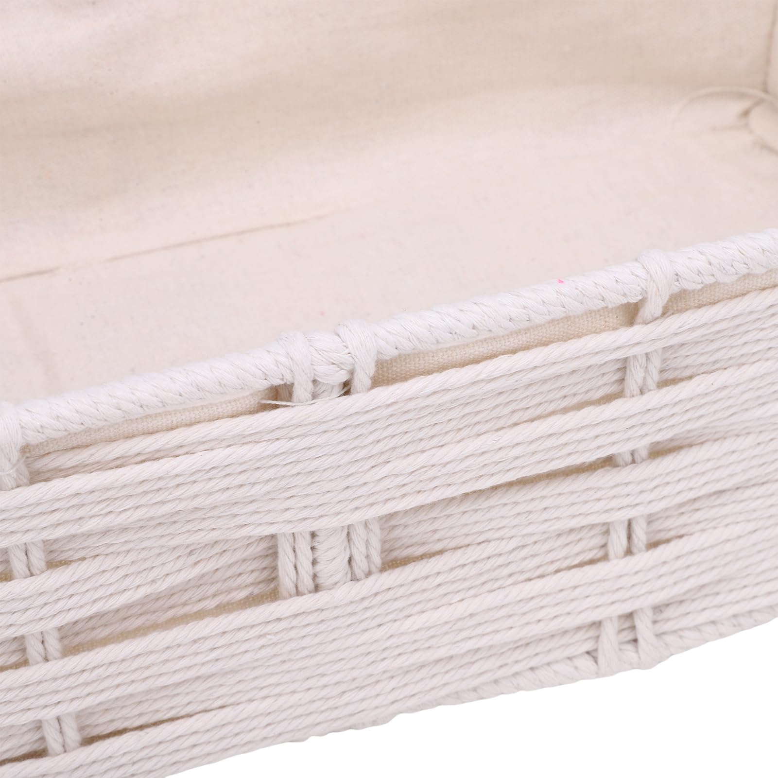 Cesta de almacenamiento tejida boho con asas de algodón para decoración