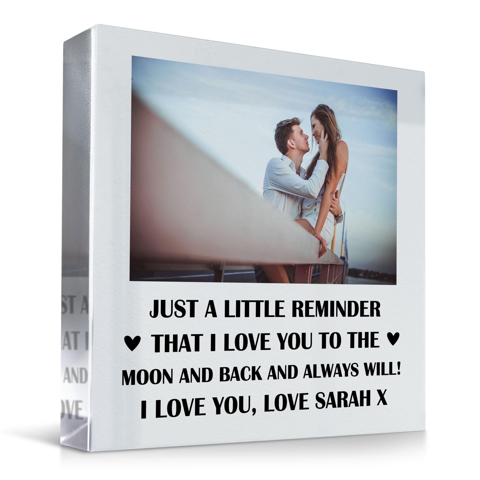 Red Ocean Personalised Photo Block Birthday Anniversary Valentines Day Gift For Husband Wife Gift For Him Her
