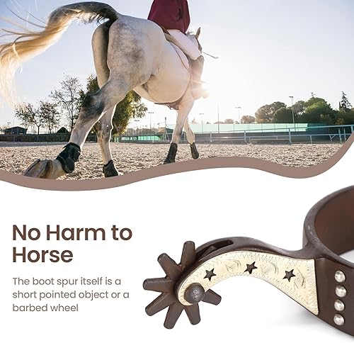 Miniatura 3 de Jeanoko Espuelas de vaquero para hombresmujeres, equitación a caballo, botas de espuelas de acero de bajo carbono, escultura de mano, elegante,