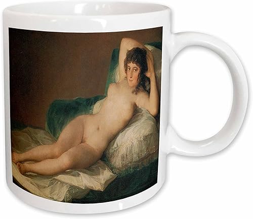 3dRose BLN beautfiul NUDES Fine Art Collection – The Naked Maja por Francisco goya – Tazas, Blanco