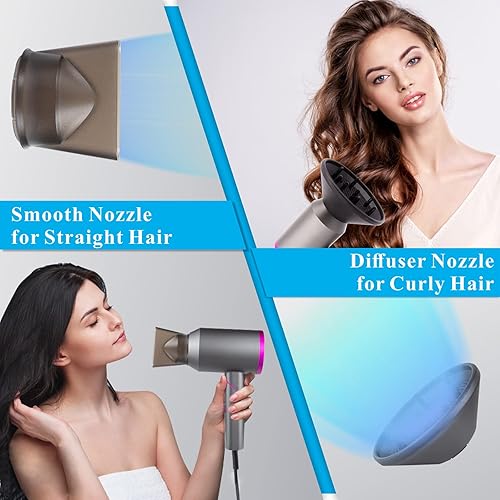 Miniatura 4 de RUCHA Secador de pelo difusor secador de pelo compacto de viaje mango plegable secadora iónica mini reduce el encrespamiento sin dañar el cabello