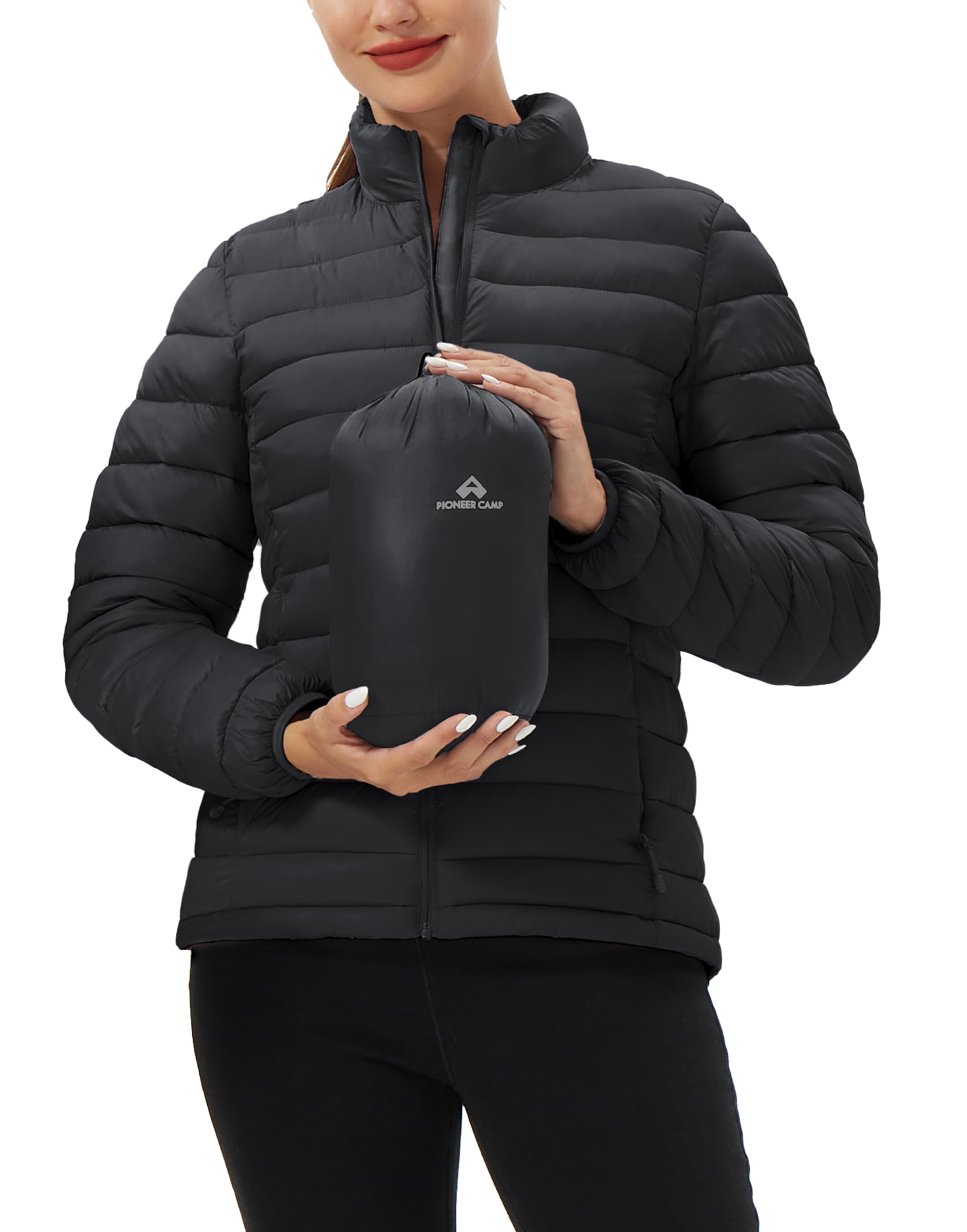 Pioneer Camp Piumino da donna ripiegabile invernale leggero trapuntato cappotto idrorepellente isolato termico caldo capispalla