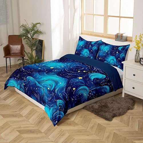 Vista 37 de Erosebridal Juego de funda de edredón de dibujos animados de gatos, tamaño King, juego de ropa de cama fluorescente de gatito kawaii, bonita funda