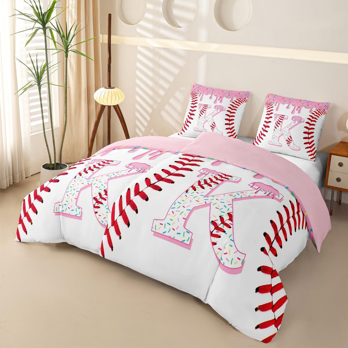 Homewish Rosa Eiscreme Tropf Bettwäsche Set 155x220 4teilig