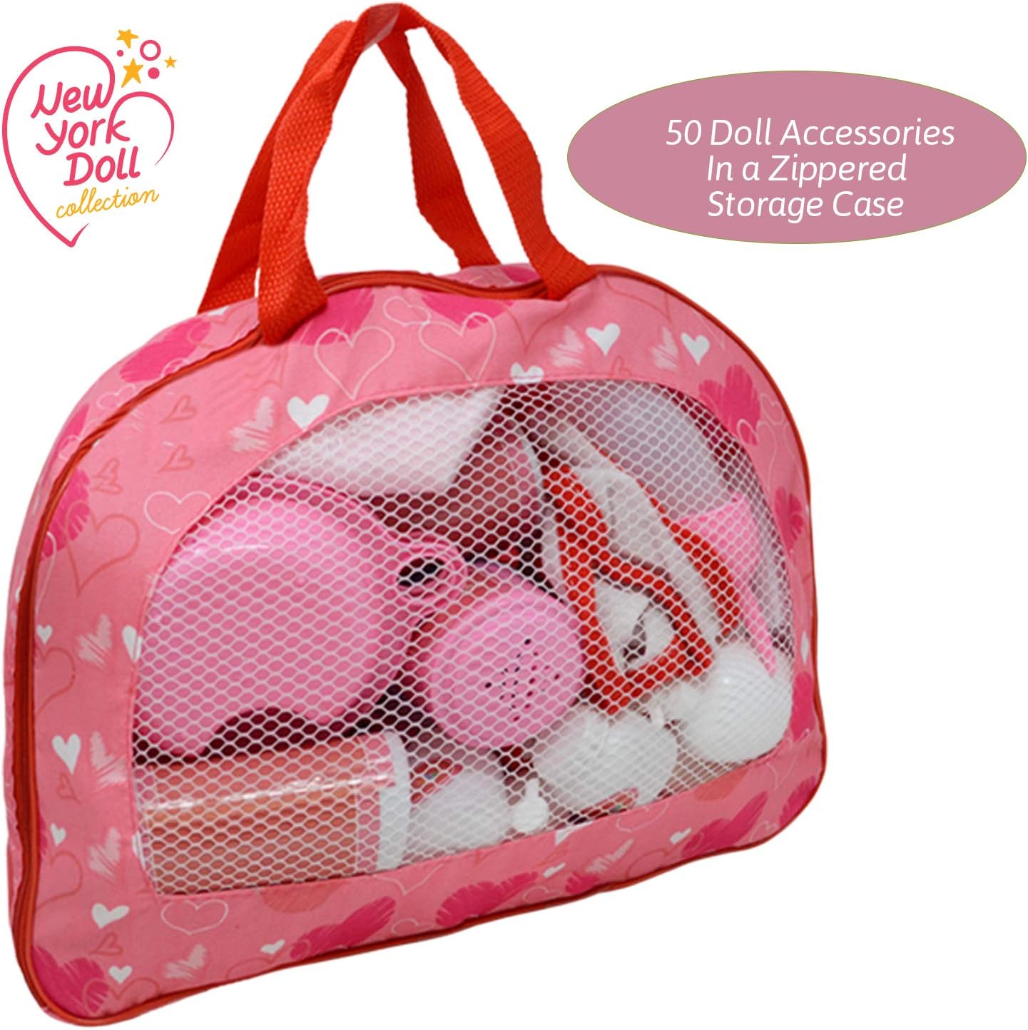 The New York Doll Collection Baby Doll Feeding & Caring Accessory Set in Zippered Carrying Case