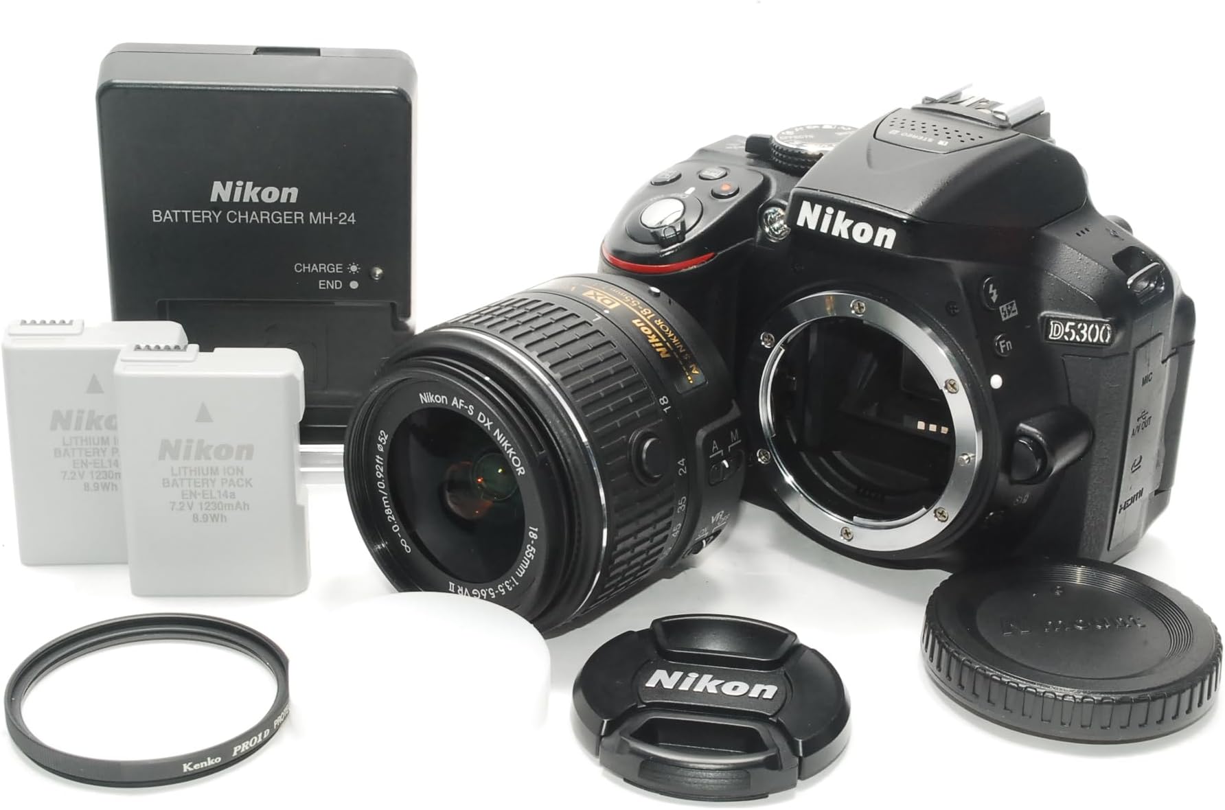 Nikon DSLR Camera D5300 18-55mm VR II Lens Kit Black 24 MP 3.2 inch LED Screen D5300LK18-55VR2BK