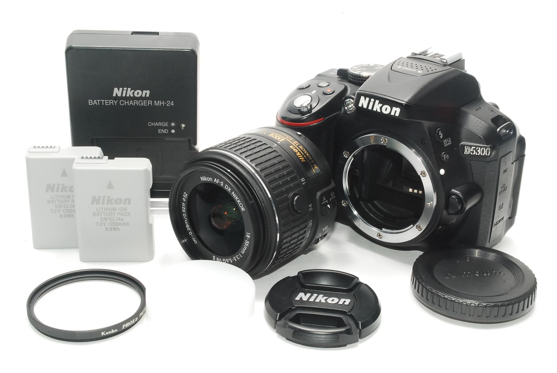 Nikon D5300 24.2 MP CMOS Digital SLR Camera with 18-55mm f/3.5-5.6G ED VR II Auto Focus-S DX NIKKOR Zoom Lens - International Version (No Warranty)
