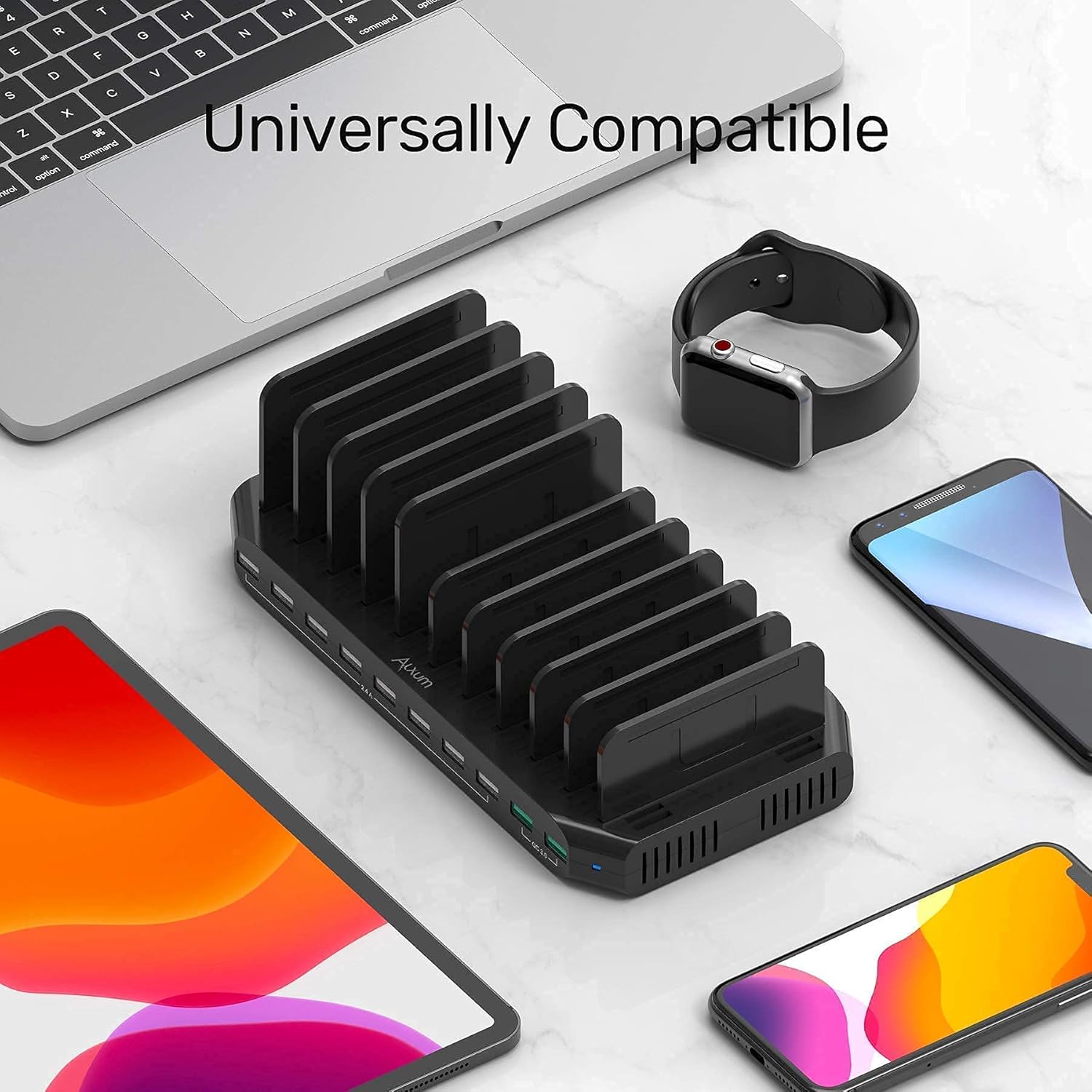 bundle alxum usb c charging station with typc c 2qc 3 0 and alxum usb charging station 10 port with 2 qc 3 0