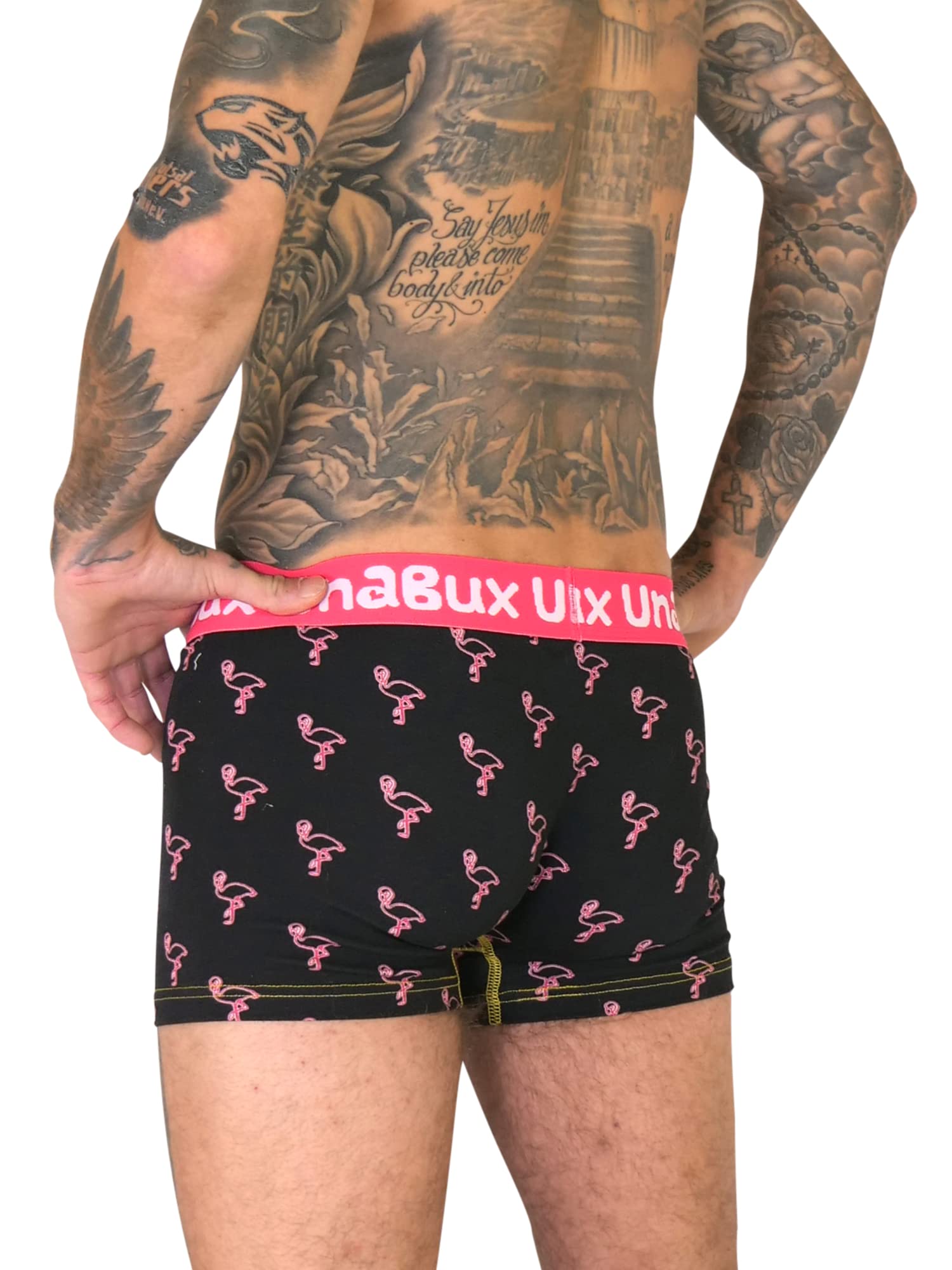 Generisch UnaBux bokserki męskie, zestaw 2 sztuk, James Flamingo / Five Fingers - Five Fingers - rozmiar S, czarny, S