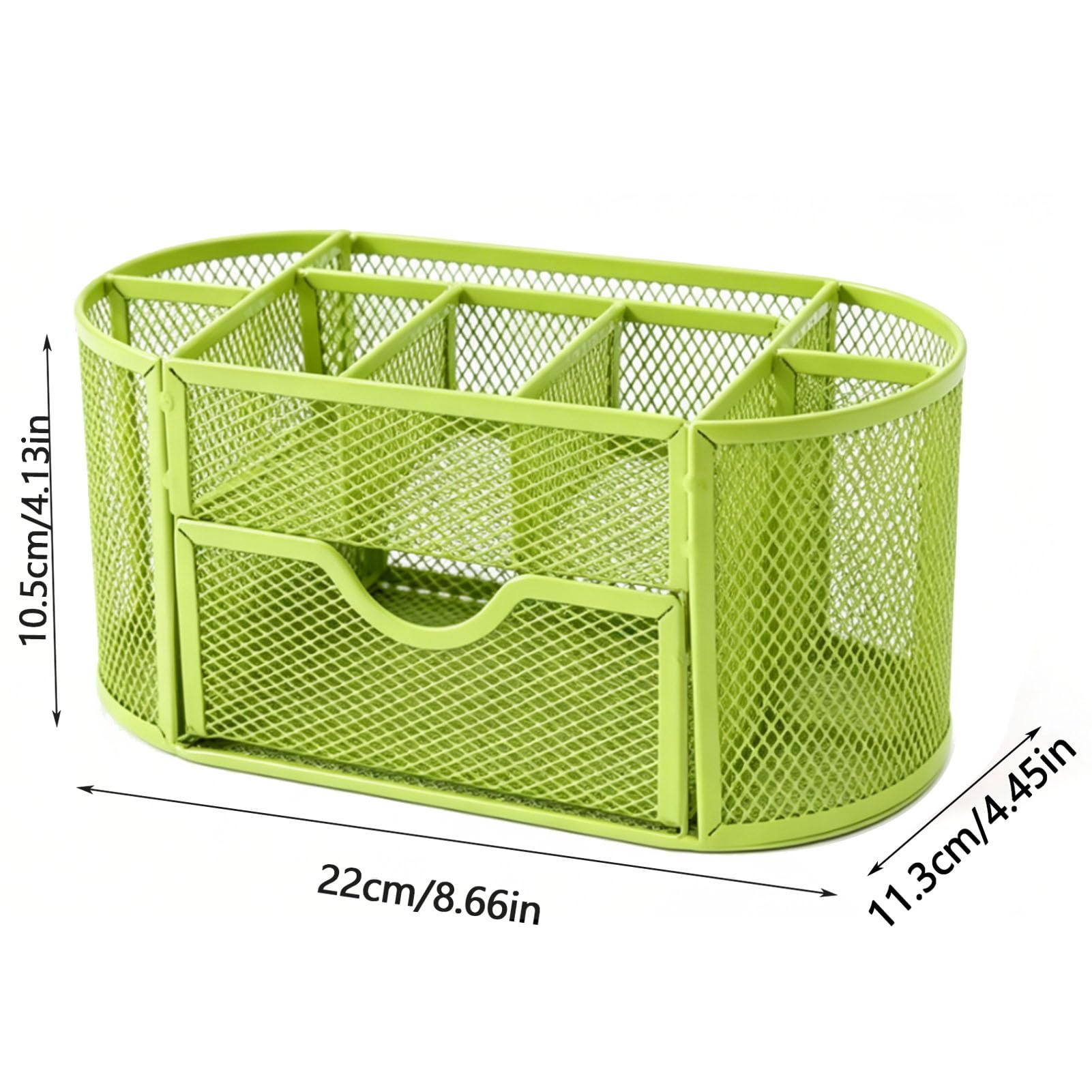 Cocoarm Portapenne Metallico 9 Scomparti con Cassetto, 8,66in (GREEN)