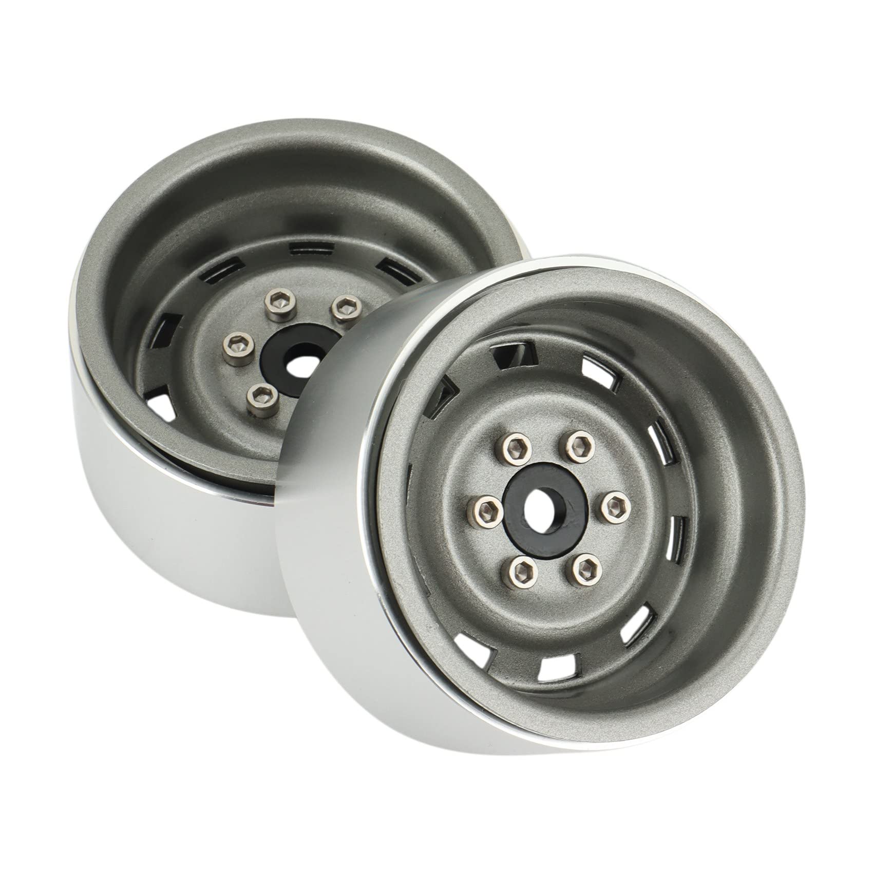 4 STÜCKE 1,9 Metall Beadlock Radnabenfelge für 1/10 RC Crawler Car Titanium