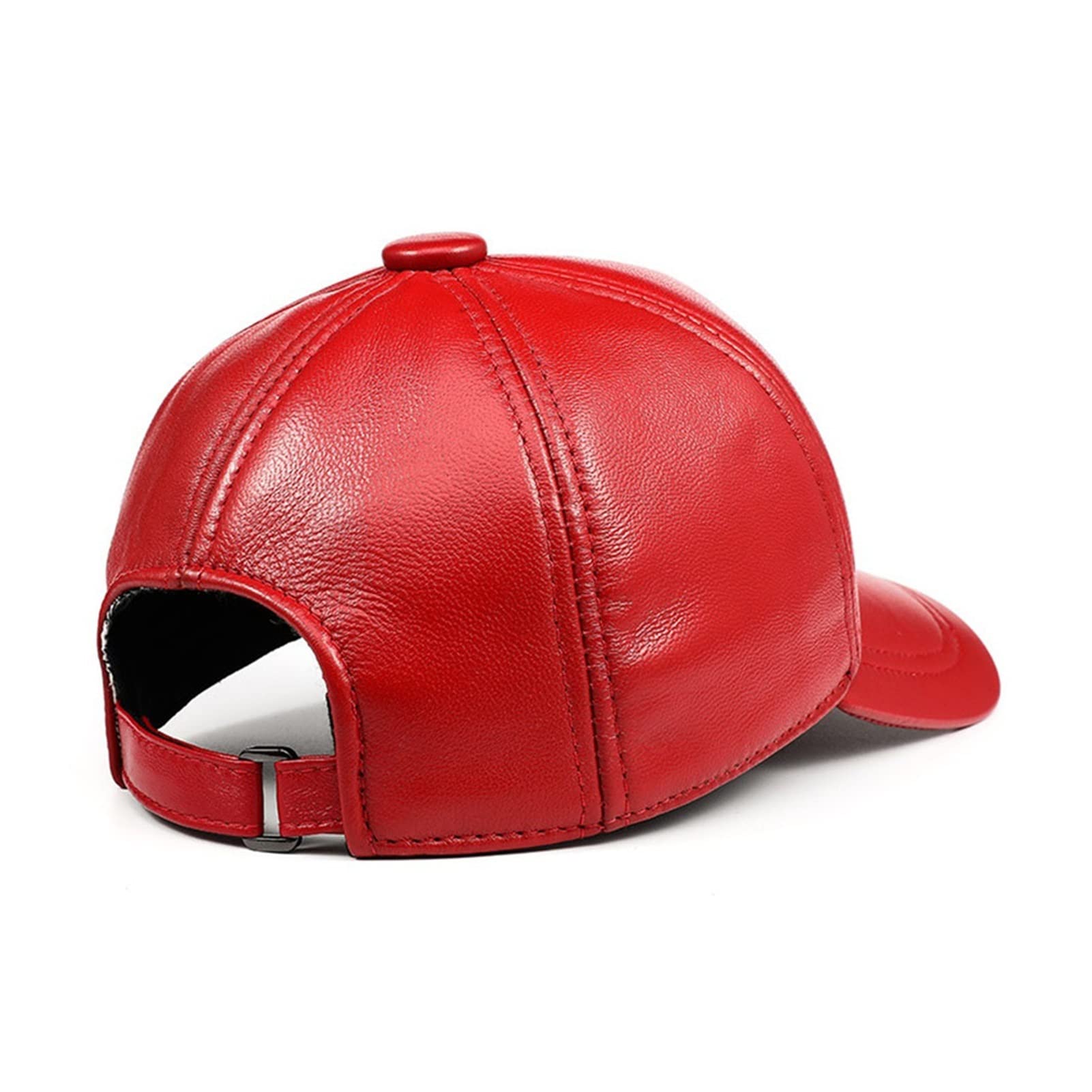 Czapka baseballowa Prawdziwej skóry Solidne Czerwone Czapki Dla Mężczyzn Kobiety Prawdziwy Regulowany Unisex Sp-Ring Jesienne Kapelusze Data