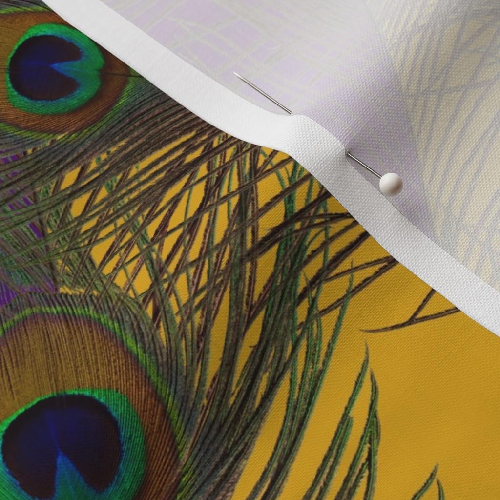 Spoonflower Fabric - Mardi Gras Carnival Carnivale Fat Tuesday Peacock Gold Purple Green Printed on Petal Signature Cotton Fabric by The Yard - Sewing Quilting Apparel Crafts Decor