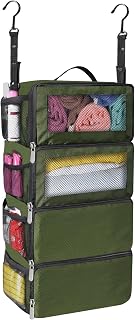 Hanging Travel Luggage Organizer Travel Bag Packing Organizers Luggage Organizer for Suitcase Carry on Closet Hanging Packing Cubes for Travel (Army Green)