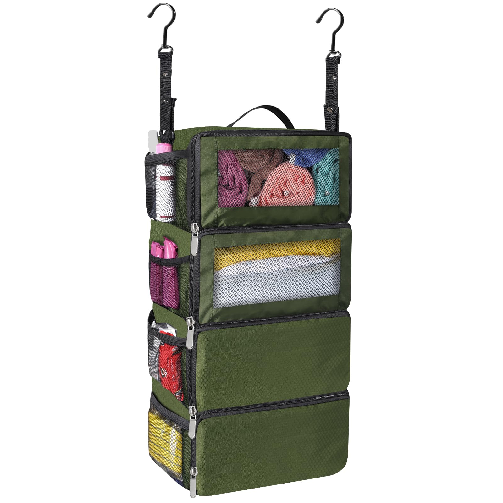 Hanging Travel Luggage Organizer Travel Bag Packing Organizers Luggage Organizer for Suitcase Carry on Closet Hanging Packing Cubes for Travel (Army Green)