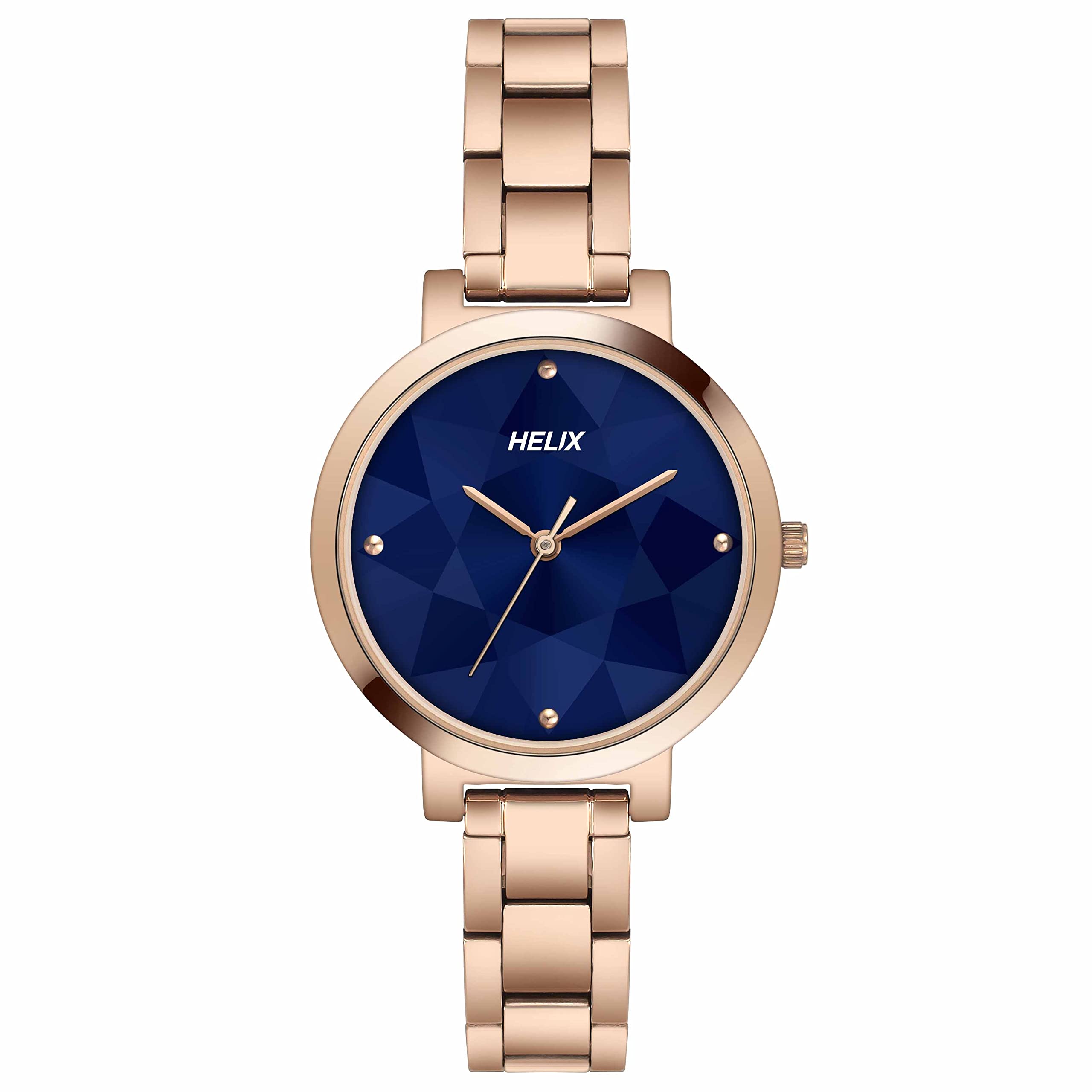 Helix by Timex Blue Round Analog Watches for Women | Quartz Movement Stainless Steel Bracelet Ladies Watches | Upto 30 m Water Resistance with Foldover Clasp Closure | Gift for Women TW041HL25 (B0C33Z3PJS) Amazon Price History, Amazon Price Tracker