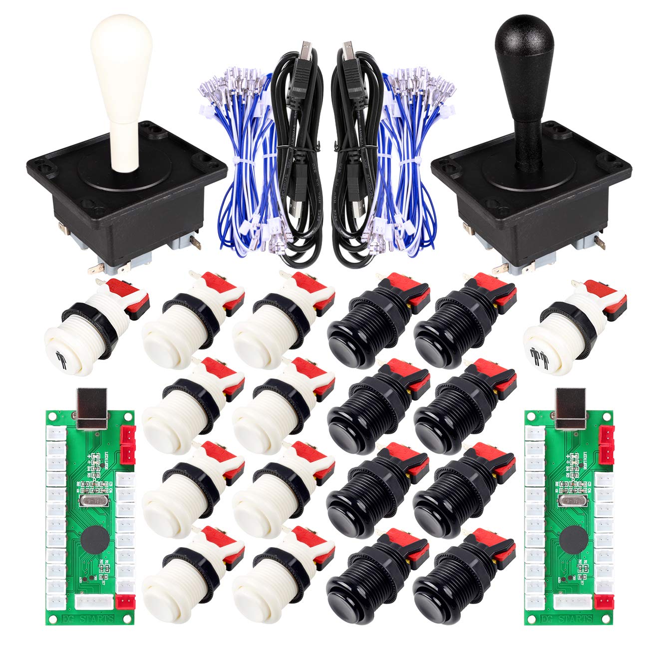 Arcade Game Kit Di Parti Fai-da-te Per PC E Raspberry Pi 1/2/3 Con Retro Pie 5pin Joystick 30MM E 24MM Pulsanti Rotondi Parte Mame