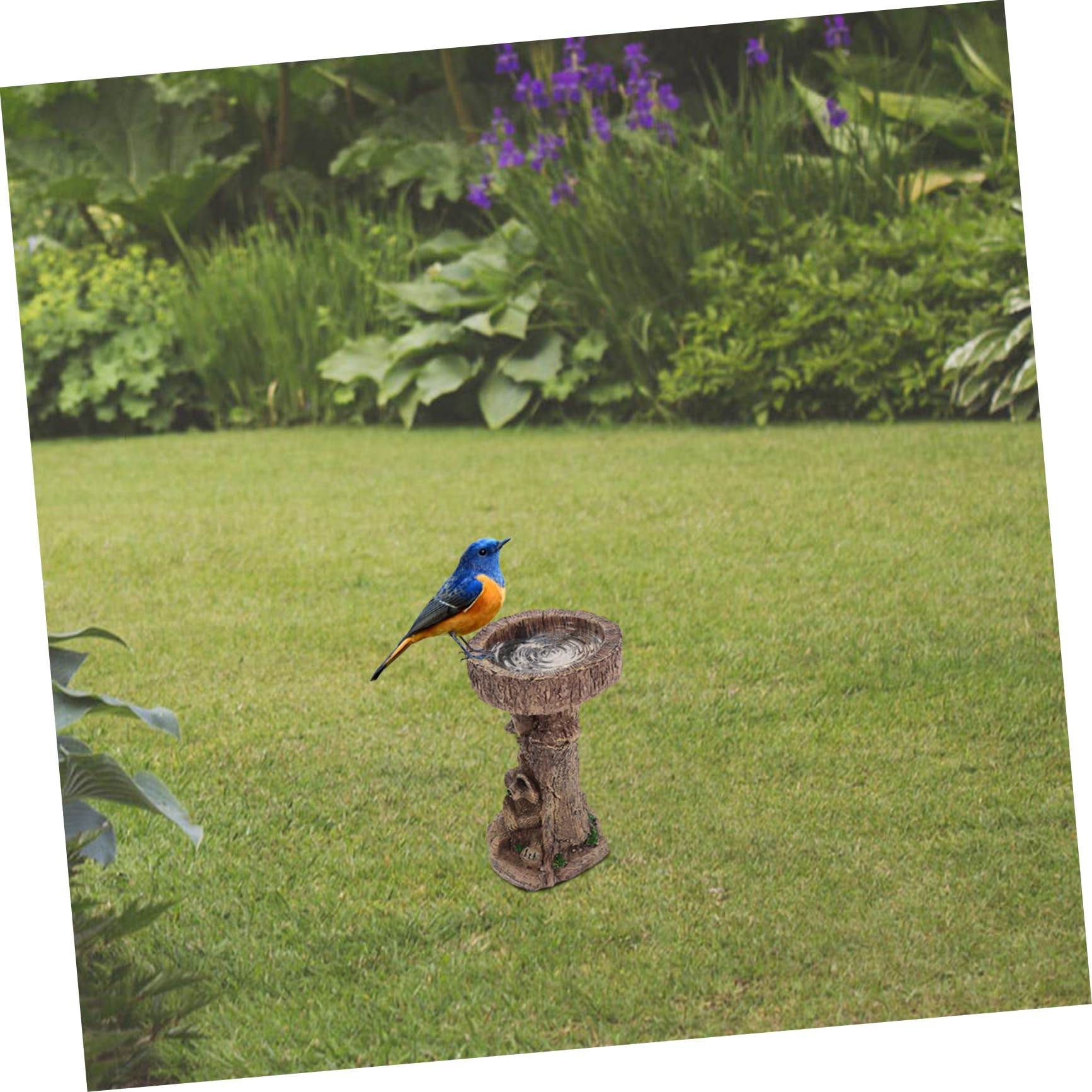 Toyvian Bagno per Uccelli in Resina Decorativo Mangiatoia per Uccelli da Esterno Accessorio da Giardino per Patio e Balconi Design Realistico e Artigianale