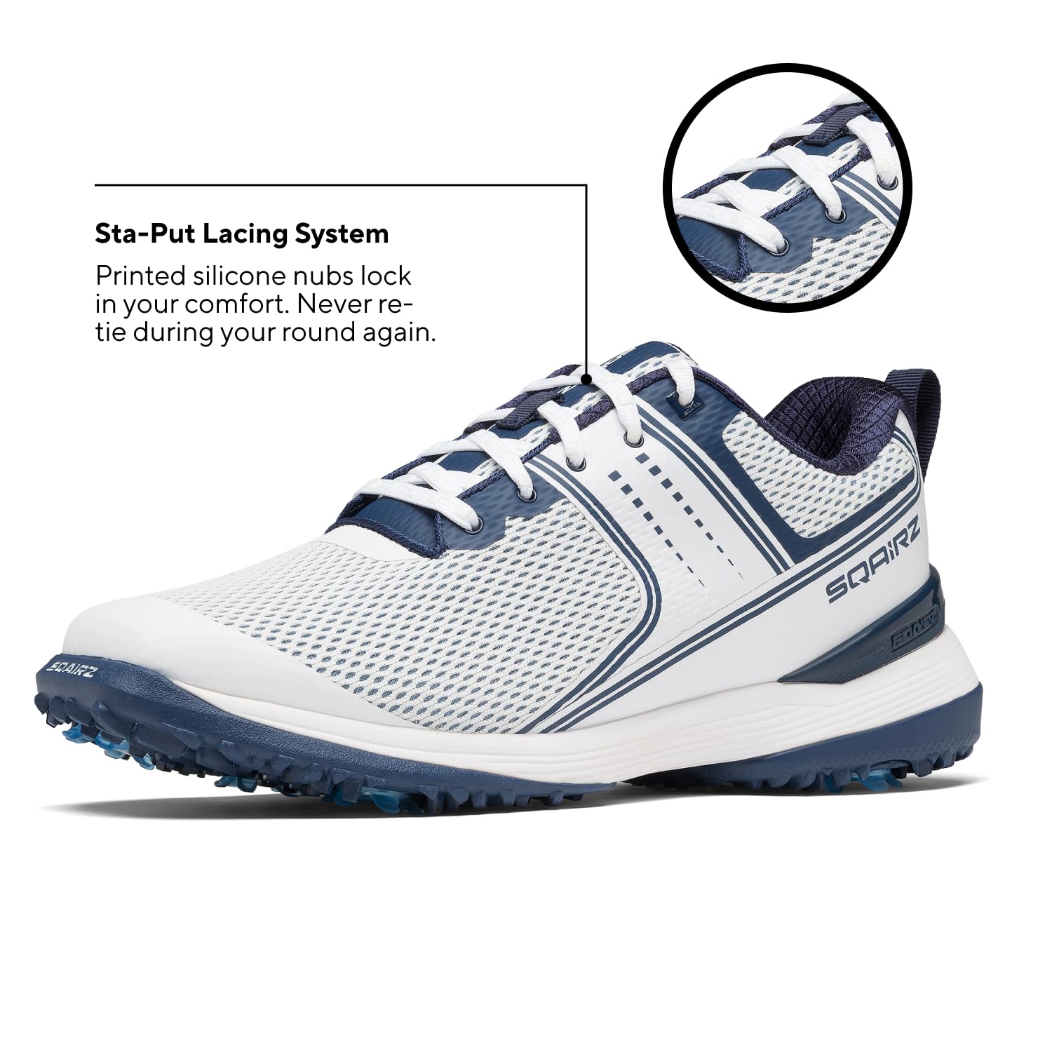 SQAIRZ Speed Mesh Herren-Golfschuhe, entworfen für Balance und Leistung, austauschbare Spikes, atmungsaktiv