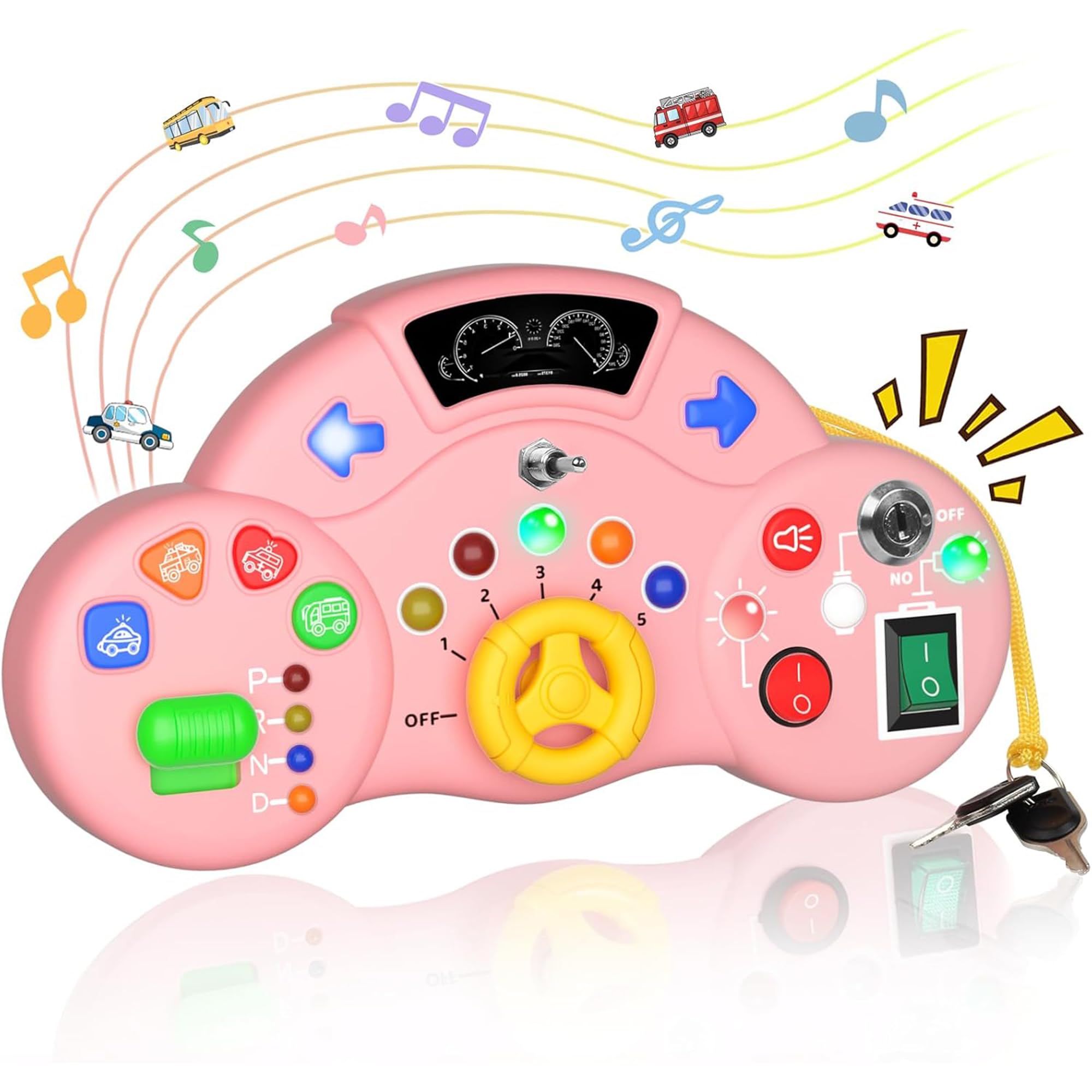 Kidology Montessori Busy Board with LED Lights – Sensory Musical Toy for Toddlers, Educational Learning Activities for Brain Development, Preschool Skills, Birthday Gift for Boys & Girls