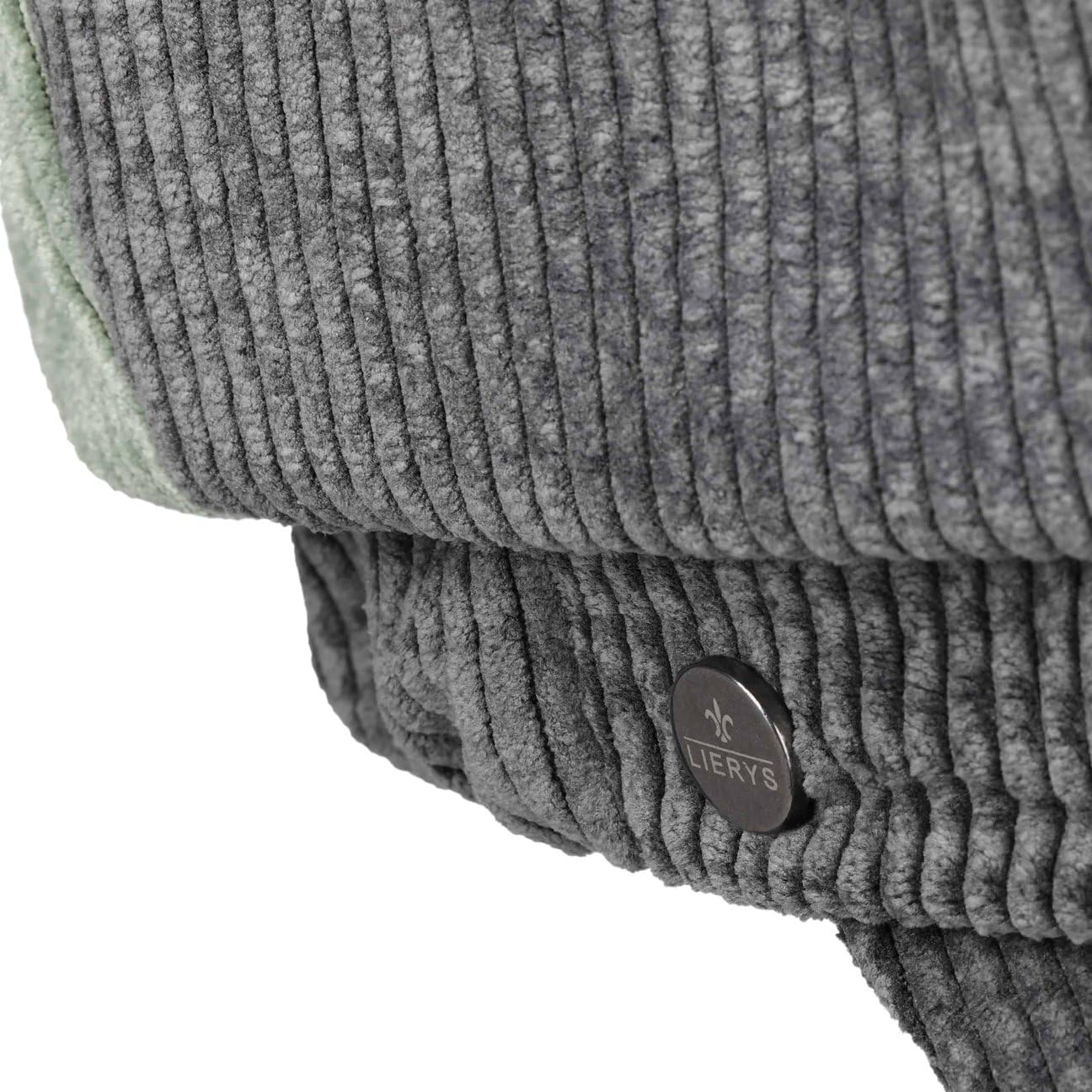 LIERYS Thick Cord Multicolour czapka balonowa czapka z daszkiem Newsboy Cordcap damska - Made in Italy Cap z daszkiem, podszewka, jesień, zima, jesień, zima, rozmiar uniwersalny, szara