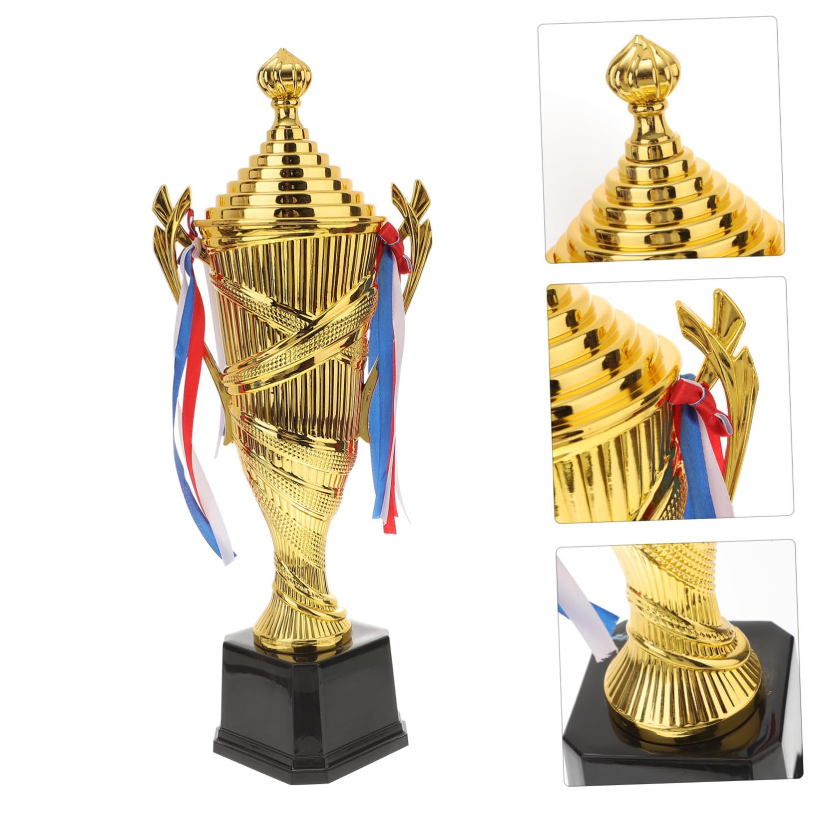 Tofficu Coppa Premio in Plastica Dorata per Tornei Sportivi Targhetta Personalizzabile e Base Sicura, e Adulti