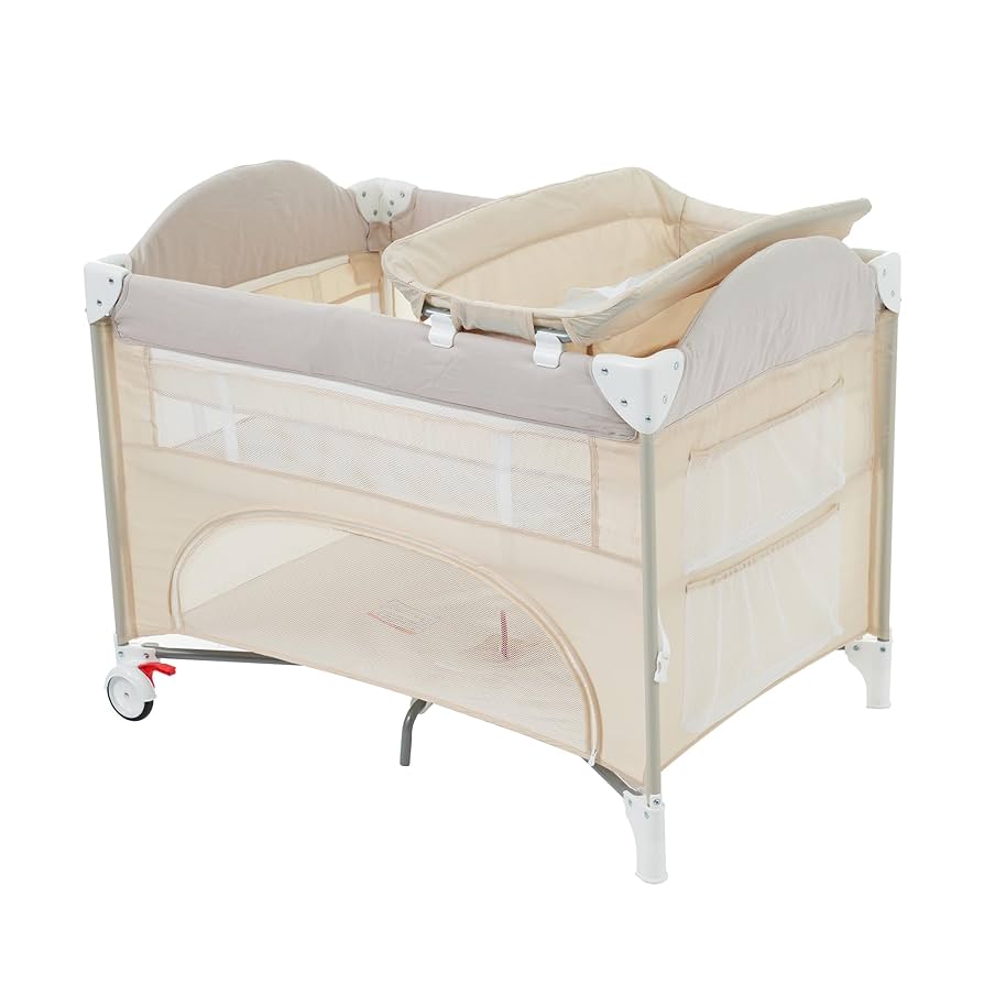 OSJ ベビーベッド サークル 添い寝 折りたたみ式 おむつ替えテーブル付 Amazon.co.jp: OSJ ベビーベッド ベビーサークル 折りたたみ