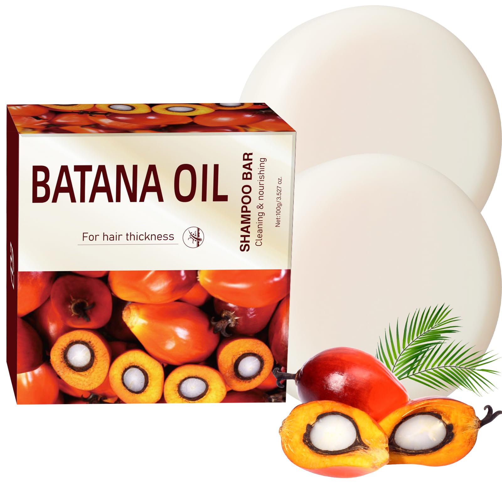 Batana Oil Shampoo Bar for Hair Growth，Dr. Sebi Batana Oil Bar from Honduras, Natural Batana Bars for Prevent Hair Loss,Thickening (Red, 2 Pack) red 2 pieces