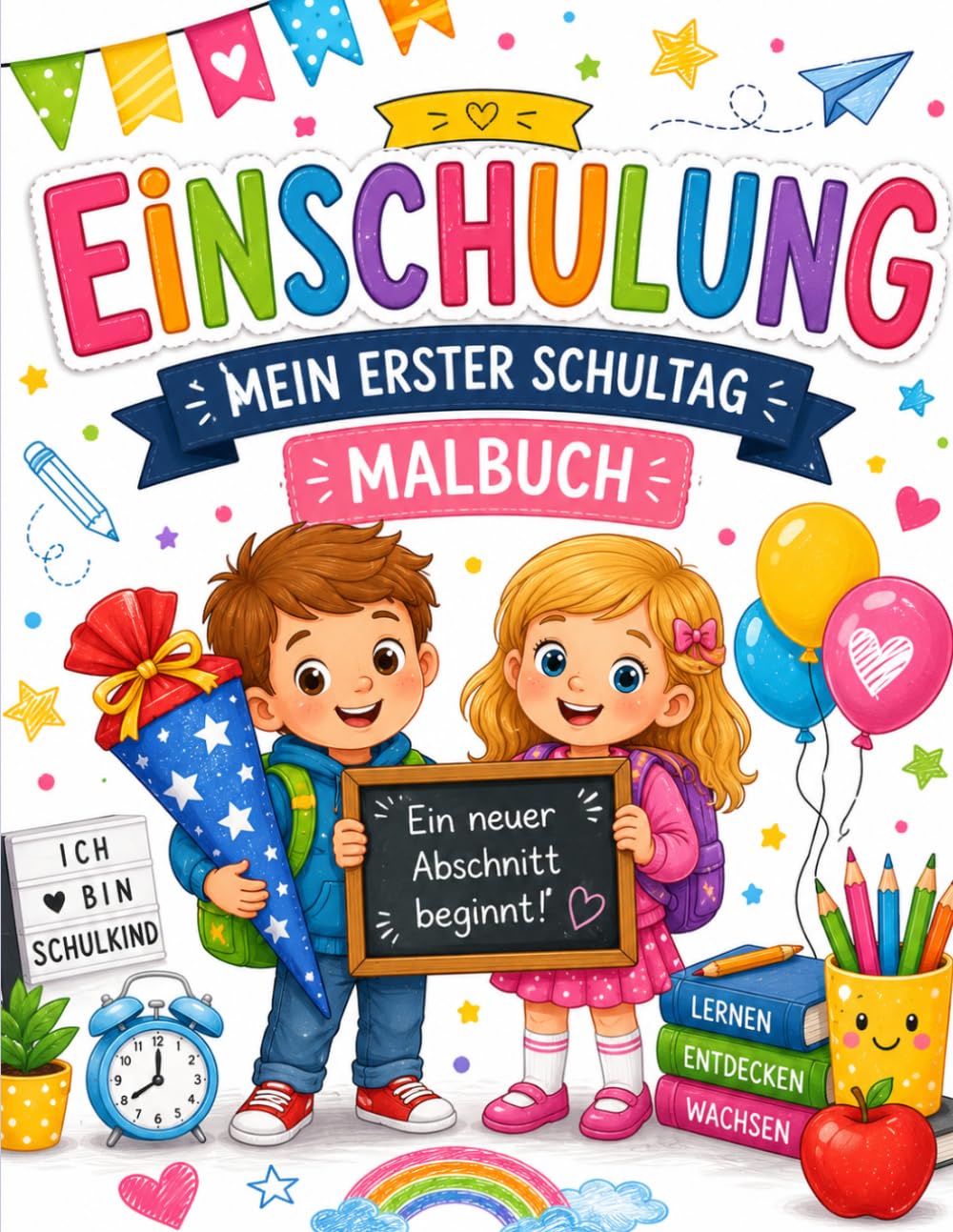 Einschulung- Mein erster Schultag Malbuch: Das perfekte Malbuch für kleine Schulanfänger (Schule)