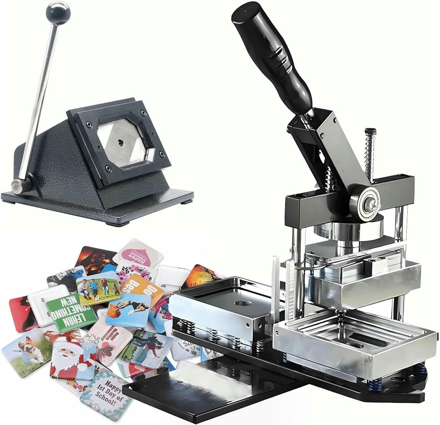 JKJZSALJ Badge Maker Machine,Square Buttons And Plates,80 X 53 Mm/90 X 65 Mm Fridge Magnets,To Make Metal Plates,Magnetic Stickers For Fkeful Photos.,80 * 53Mm,90 * 65Mm,80 * 53mm