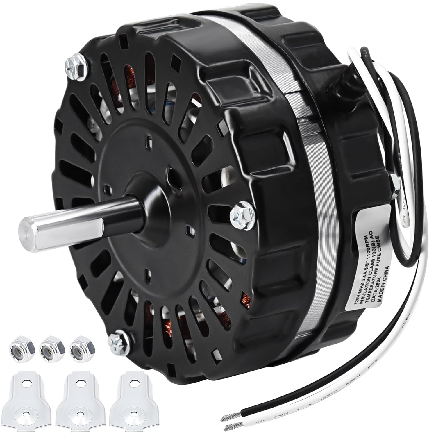 Hiorucet Power Attic Vent Fan Motor Replacement for Lomanco F0510B2944, F0510B2705, F0510B2497, F0510B2536, A0416B2059 Ventilator Fan Motor Kit for Lomancool 2000 & 1800, 120V. F0510B2944 Black Motor Attic Fan Motor