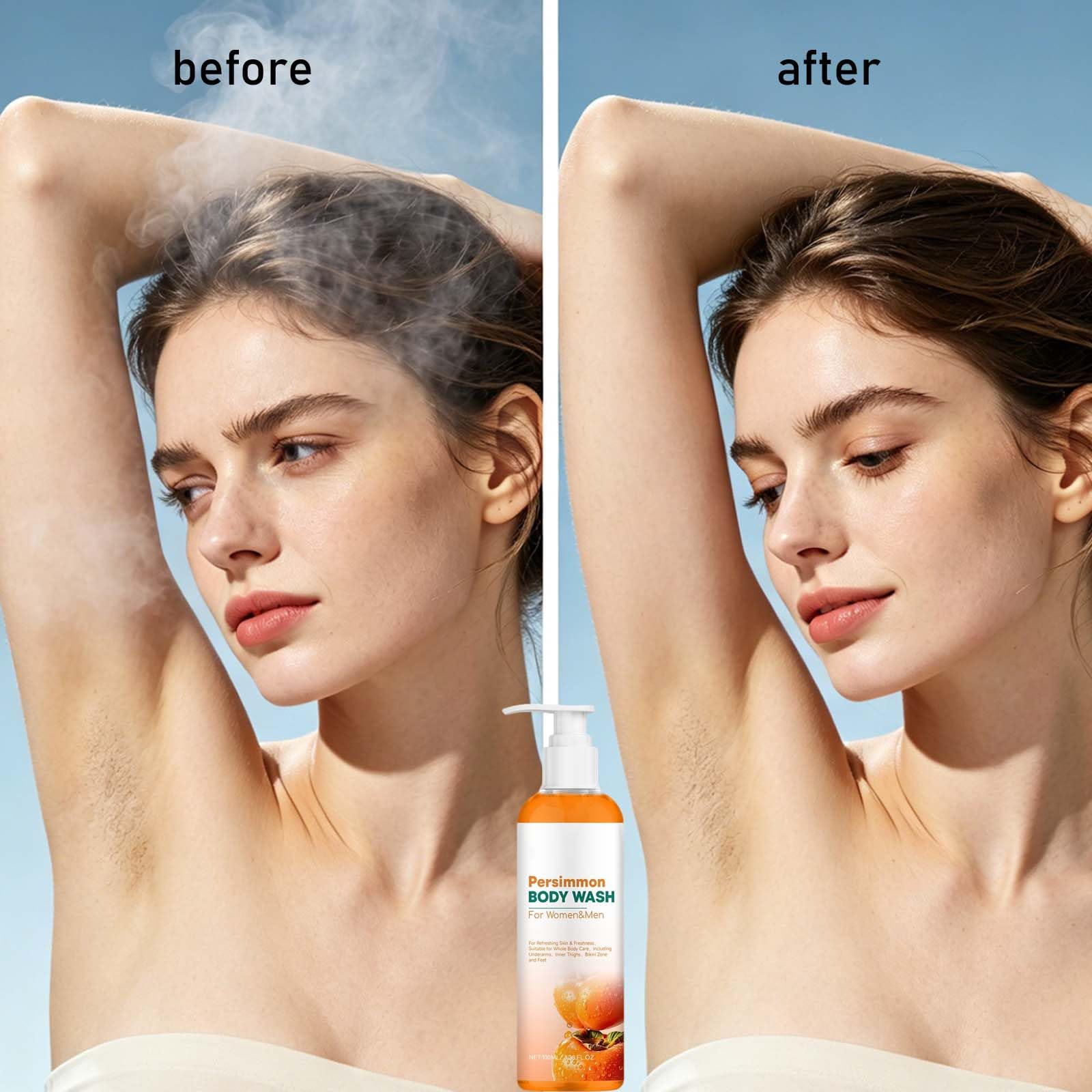 Mydło persimmon Bar Body Wash, naturalny zapach ciała, eliminuje starzenie się zapachów, dezodoryzuje i oczyszcza, delikatne czyszczenie, kontrola zapachu ciała, odświeżający ciało, długi (4 szt.)