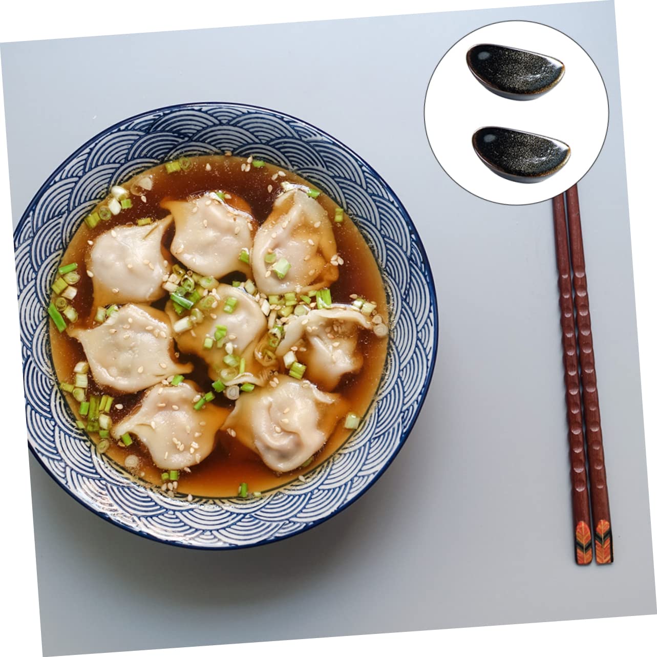 MOLUCKFU 2pcs Chopstick Rest Stand Holder Silverware Holder Coffee Spoon Holder Porcelain Chopsticks Stand Fork Holder Chinese Style Chopsticks Stand Vintage Chopsticks Rest Black Ceramics