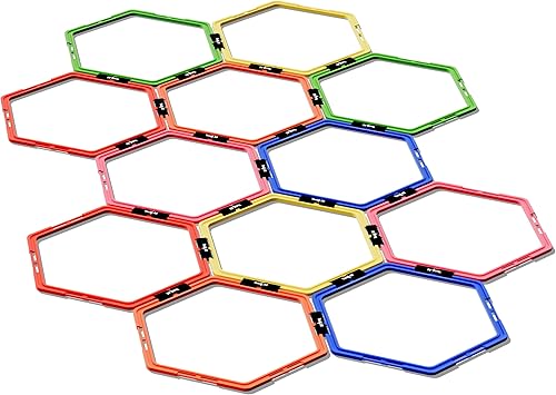 Miniatura 9 de Yes4All Anillos hexagonales de agilidad/anillos de velocidad con bolsa de transporte – Anillos hexagonales, obstáculos de agilidad