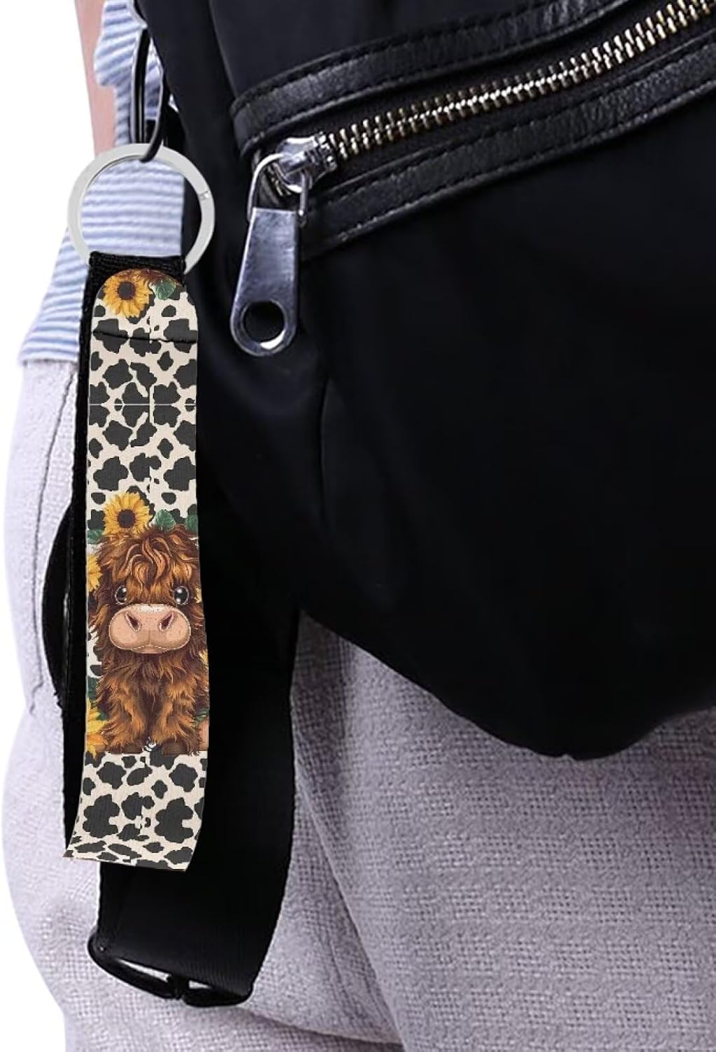 Bulopur Wristlet Lanyard Metal Key Chains Keyring for Women Men Ethnic Style Wristlet Strap image 5