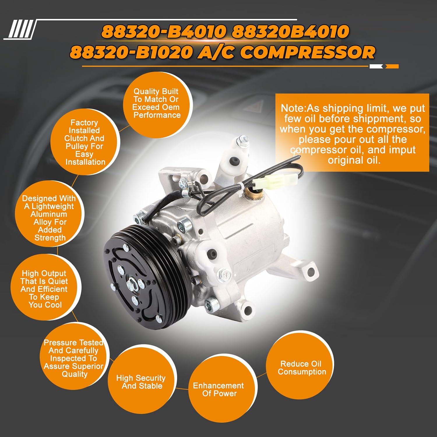 4PK SV07C 88320-B4010 88320B4010 88320-B1020 Air Conditioning Compressor for Passo Daihatsu Terios A/C Compressor Replacement Parts