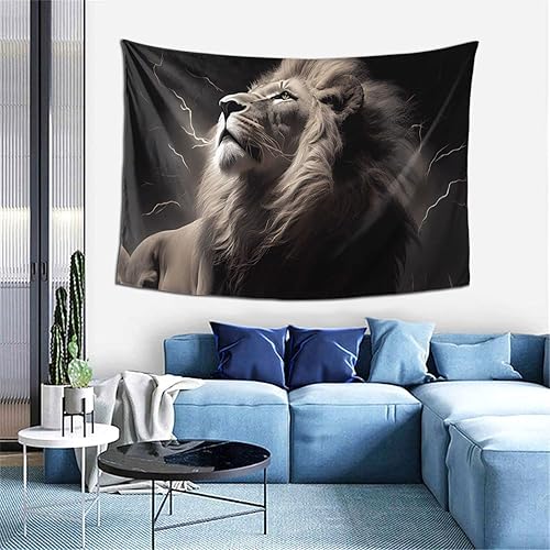 Miniatura 9 de TXIURYU Tapiz de León decoración de escritura religiosa y regalo cristiano, con el león de Judá, para dormitorio, sala de estar, dormitorio o