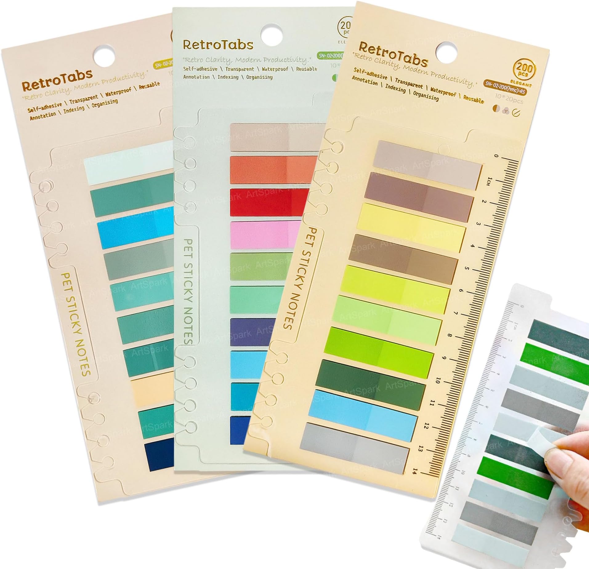 PET Sticky Notes - 600 Pcs Transparent Sticky Tabs, Morandi Pastel Page Markers with Ruler, Clear Index Tabs for Books, Notes, and Office Use