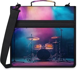 Drum Kit Music 3 Ring Binder with Zipper
