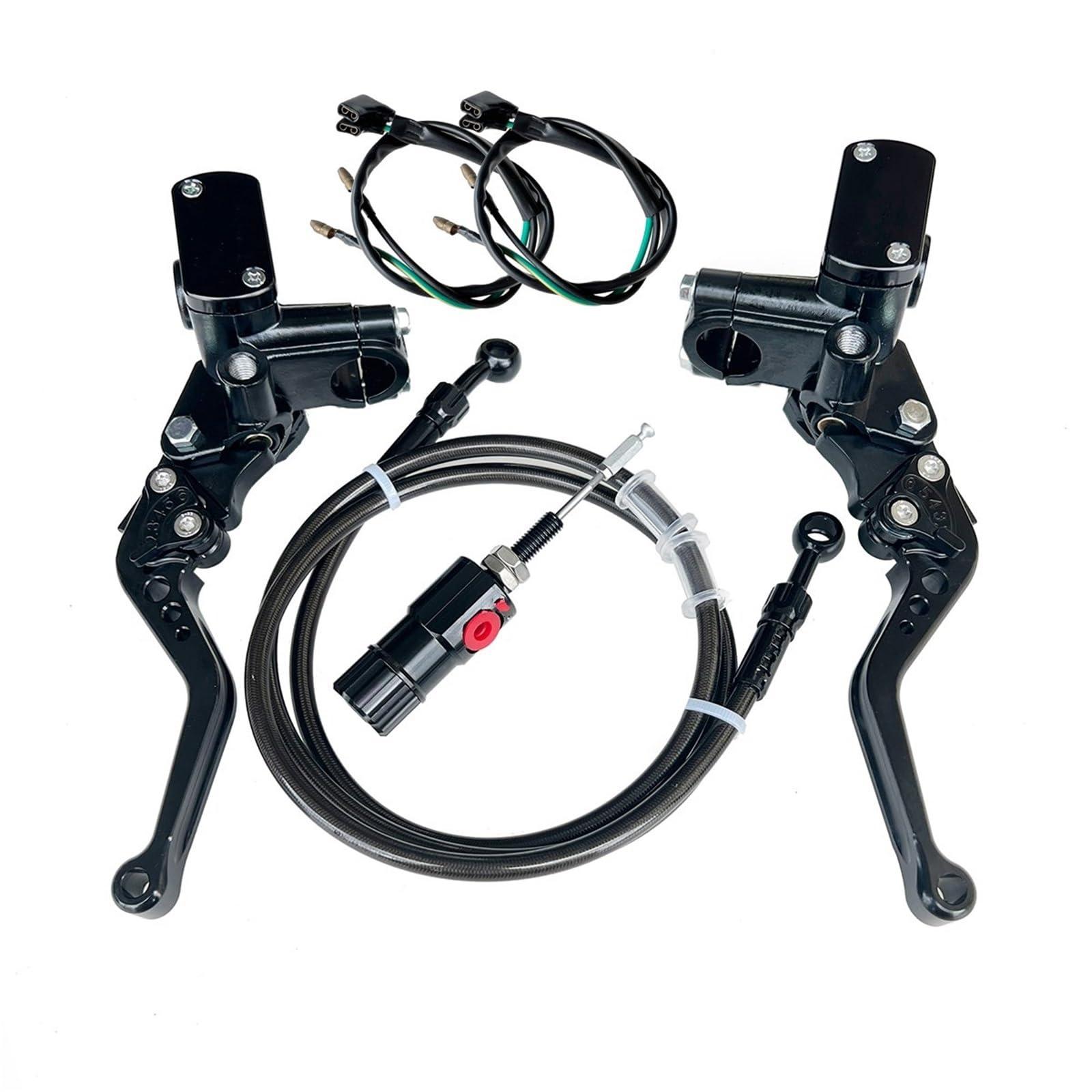 Iukmr Black 1 Set Motorcycle Clutch Brake Lever 14Mm Piston Motorcycle Hydraulic Clutch Kit Brake Master Cylinder 1200Mm Hose(Black 1 Set)