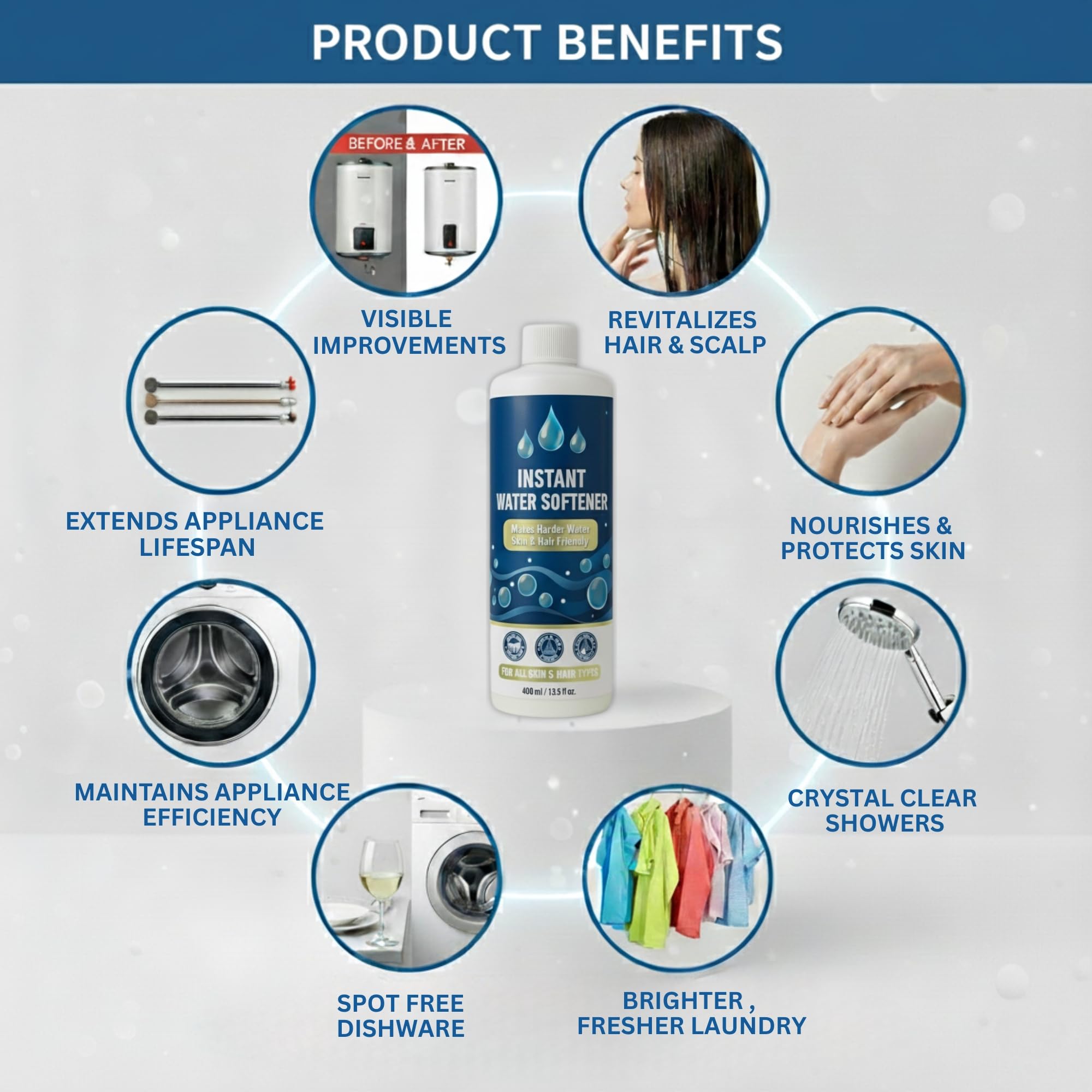Herbal Instant Water Softener | Makes Your Water Hair & Skin Friendly | Reduces Hair Fall & Skin Itching | Disables Hardness & Maintains pH Level | Non Toxic room Kitchen(Pack of 1) 1