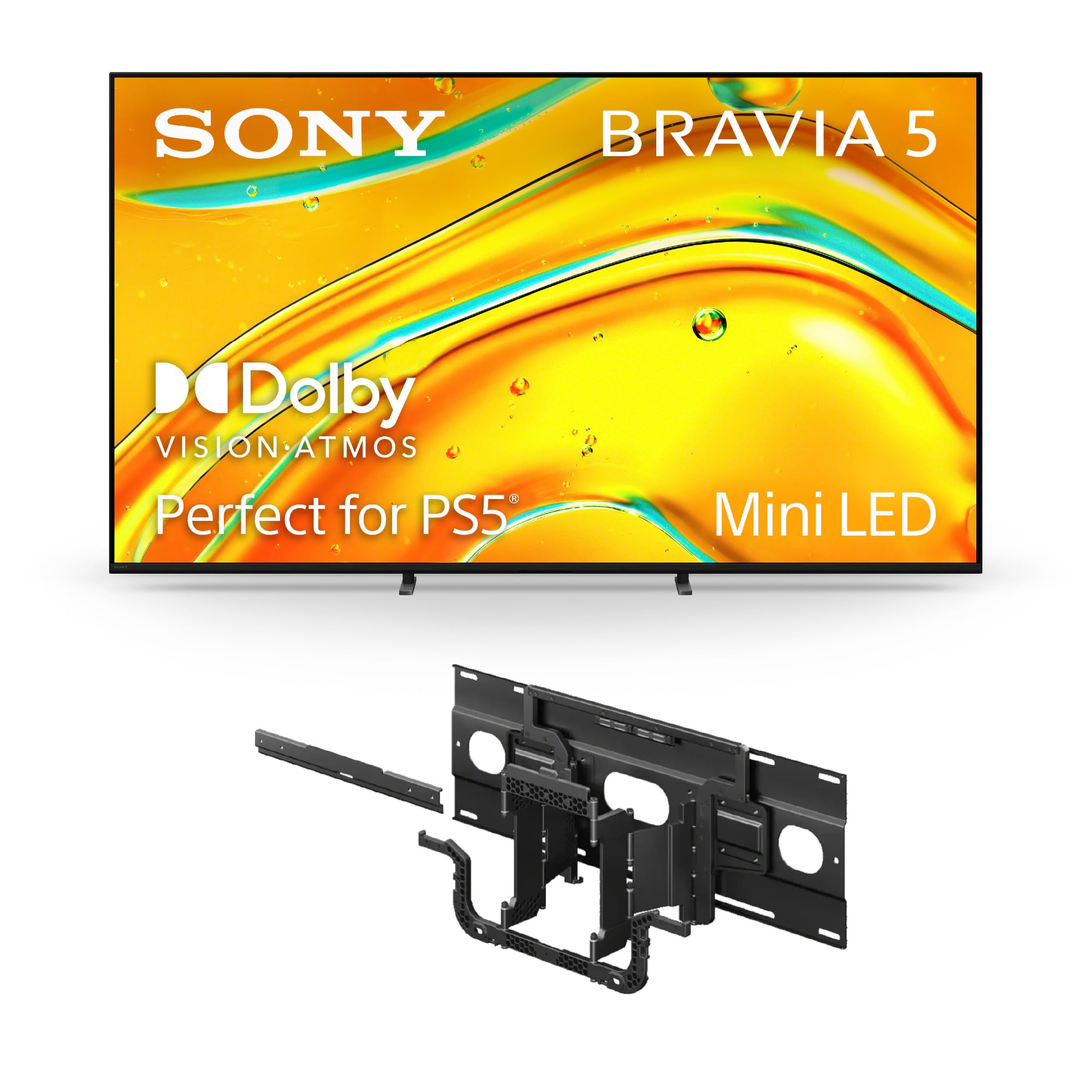 Sony BRAVIA 5 55-Inch 4K Mini LED Smart TV (K-55XR50, 2025 Model) with Ultra-Slim Wall Mount Bracket (SU-WL905) Bundle