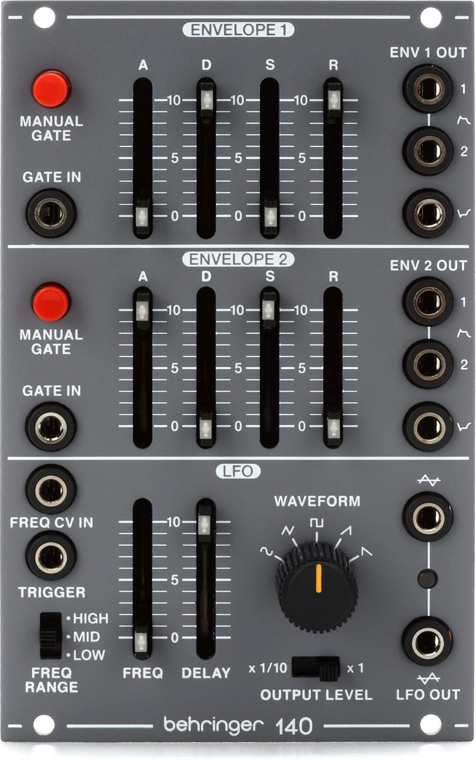 Behringer 140 DUAL ENVELOPE/LFO Legendary Analog Dual Envelope/LFO Module for Eurorack