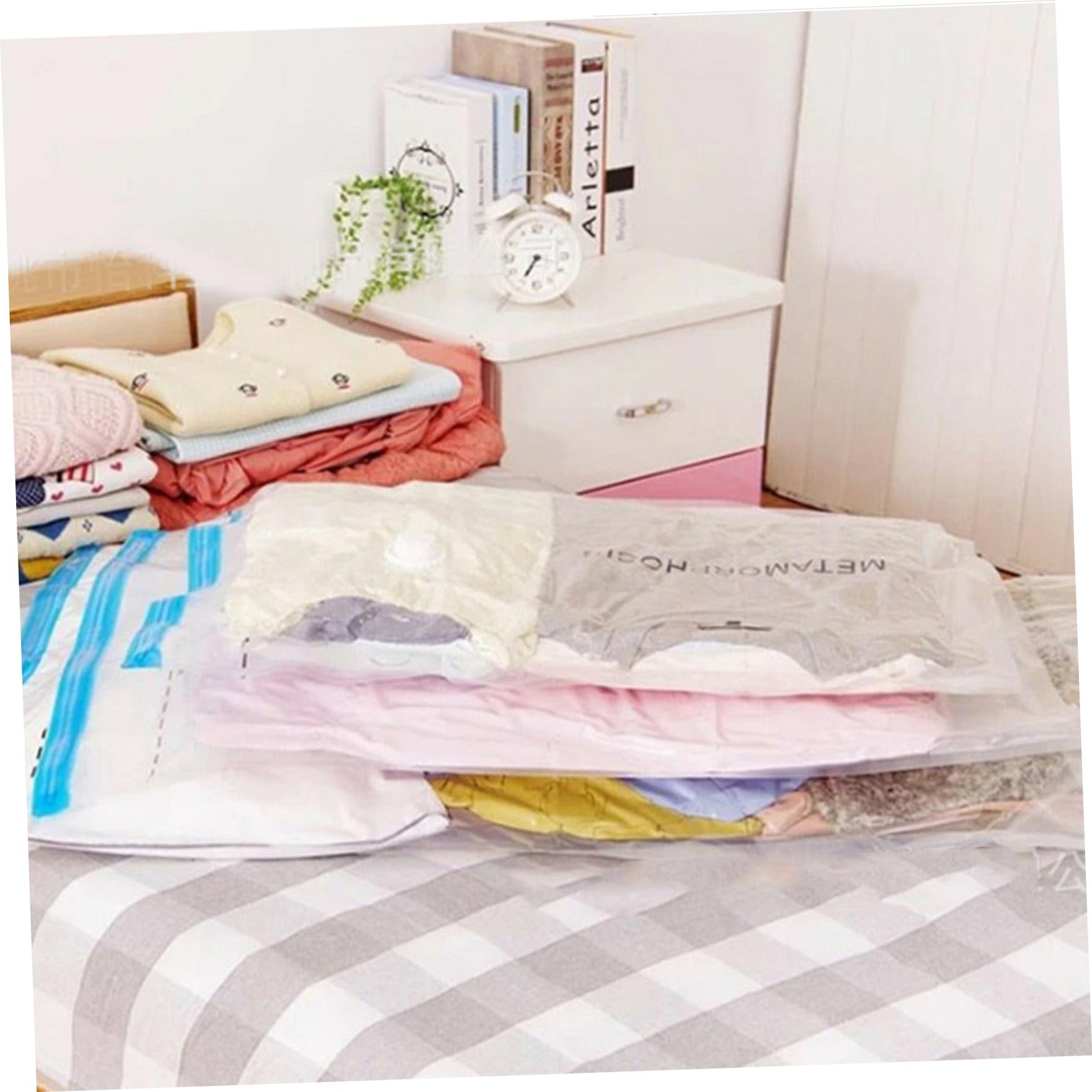 UKCOCO 10piezas Bolsa de Compresión para Ropa Edredones Almacenamiento al Vacío Organizador de Espacio Plegable Bolsa de Almacenamiento Sellada para Ahorrar Espacio