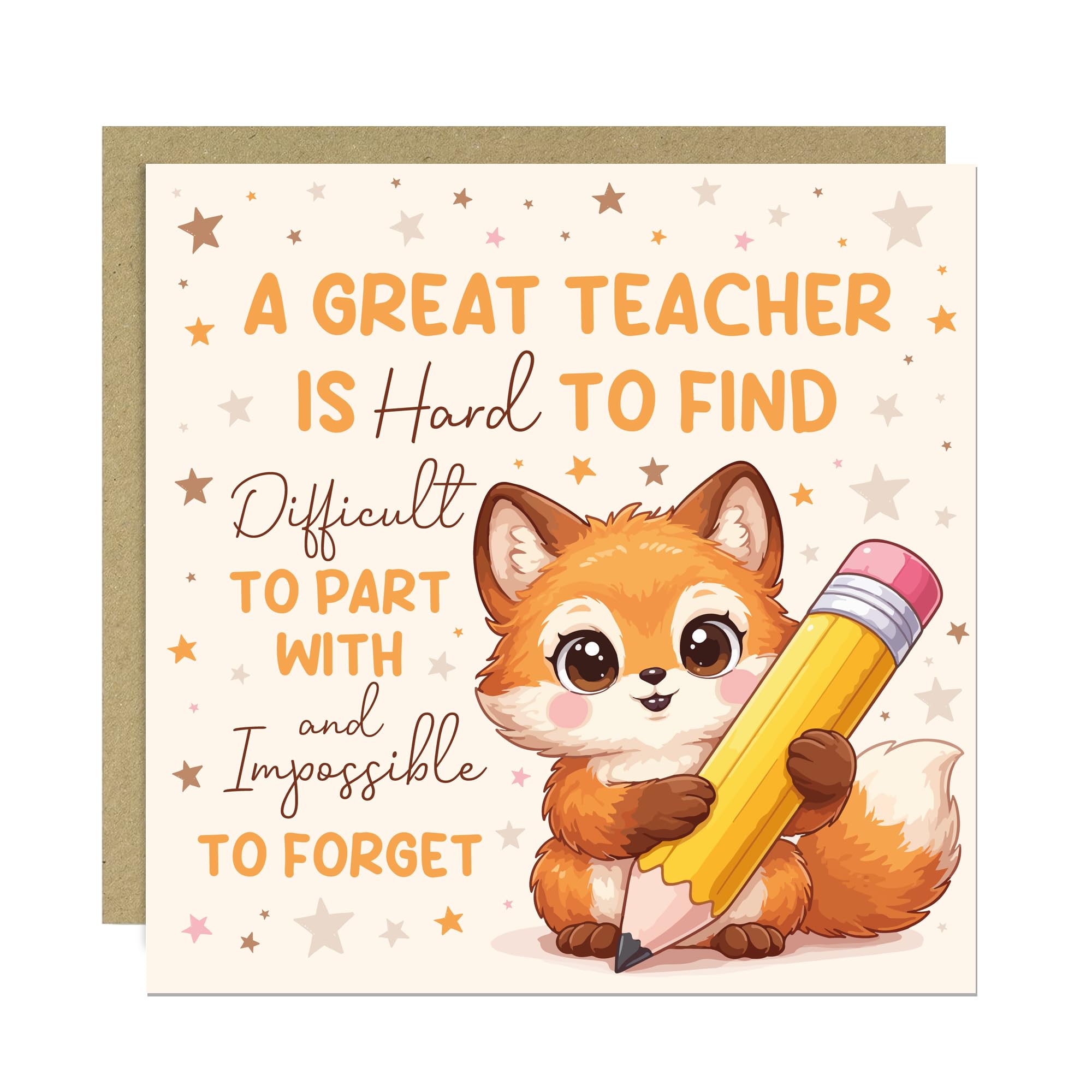 RED OCEAN Card for Teacher To Say Thank You Leaving Cards for Great Teacher From Pupils Students Heartfelt Card For Teacher With Kraft Envelope