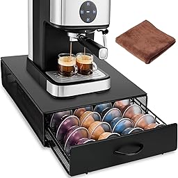 JOYBOY Cassetto Porta Cialde,Cassetto Porta Cialde Caffè,Drawer Storage Contenitore Organizer,Cassetto Porta Capsule Compatibile con Vertuoline(Capacità 40 Cialde)